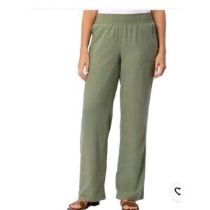 Briggs Women's Linen Blend Pants (Green, Medium)